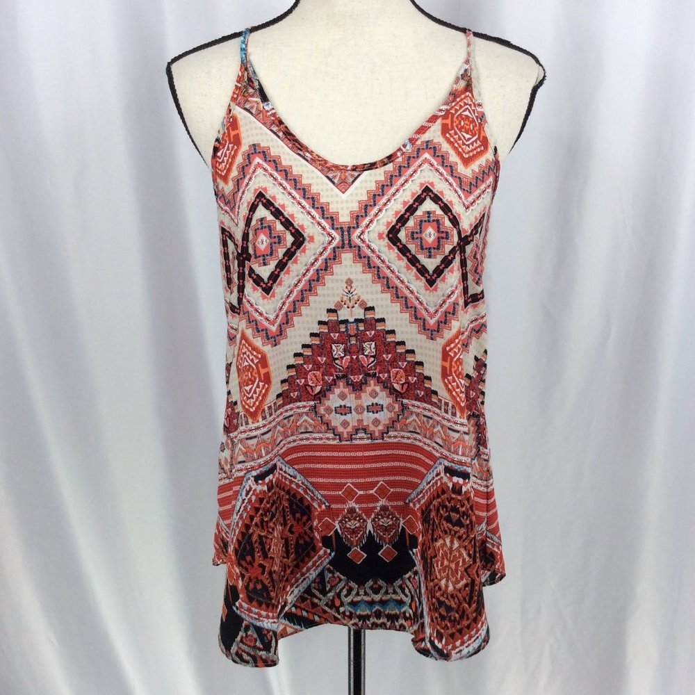 By&By‎ Tank Top Womens Size Medium Aztec Southwestern Red